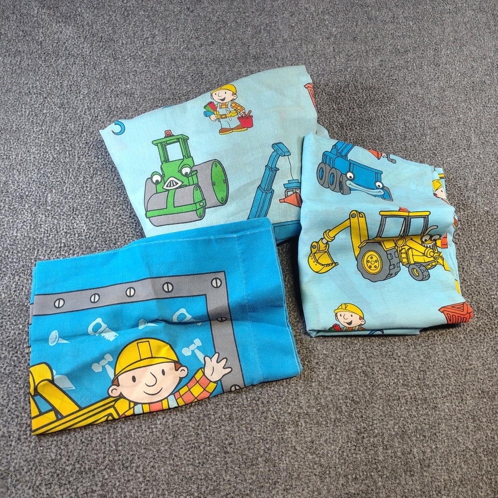 Dan River Bob the Builder Bedding Set Kids Twin Blue Vintage 2001 Construction